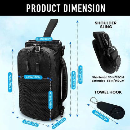 A magnetic fitness bag for both men and women, featuring a adjustable shoulder strap, a magnetic bag for holding office water bo