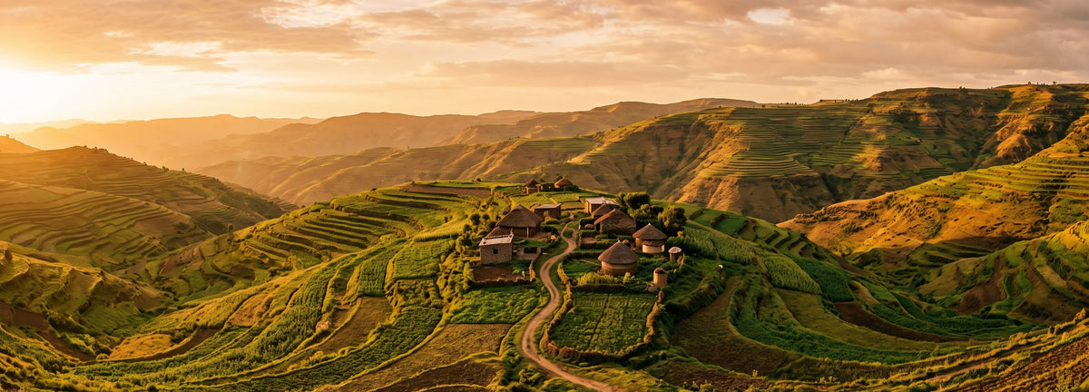 The Ethiopian highlands at golden hour